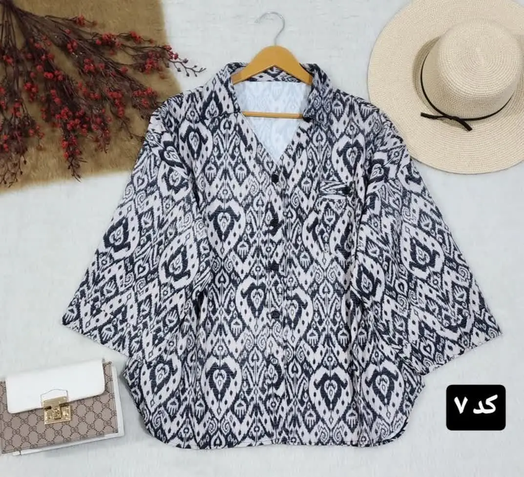 شومیز مانتویی طرحدار خنک پر...