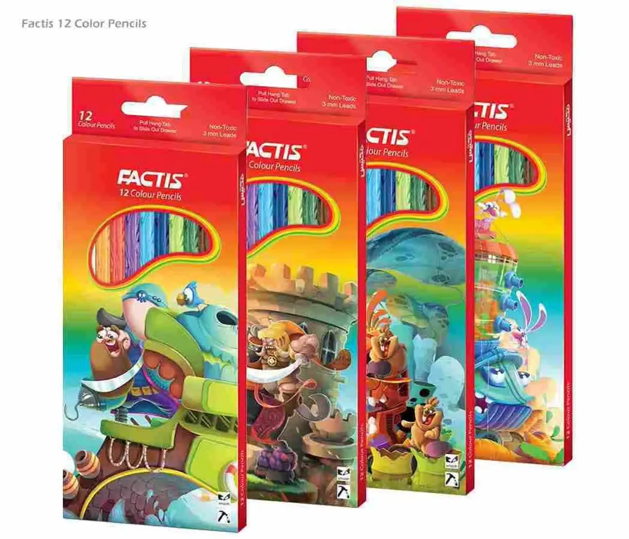 مداد رنگی ۱۲ رنگ مقوایی فکتیس 
