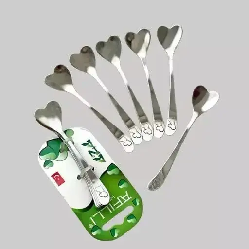 قاشق استیل چای خوری قلبی
