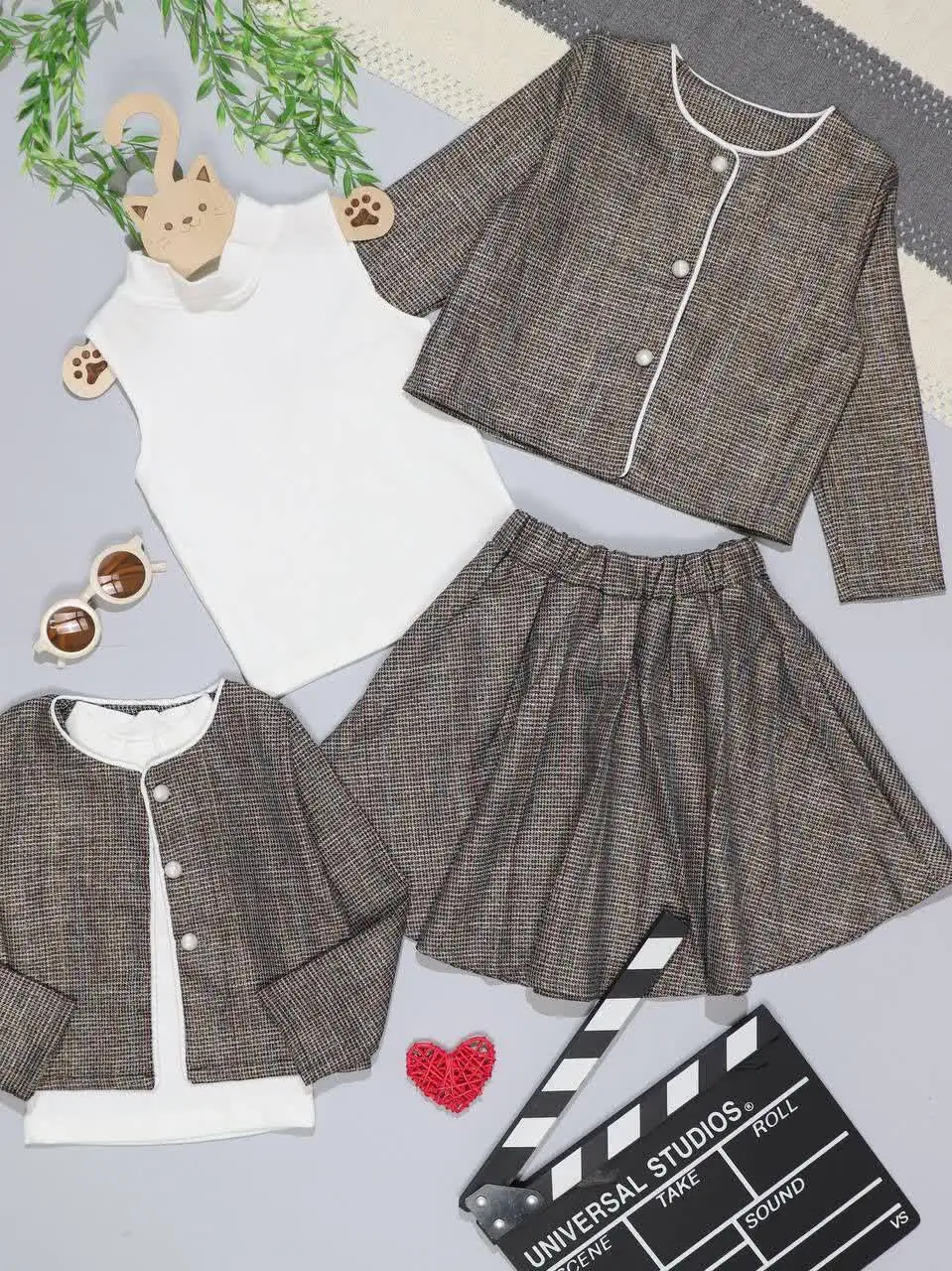 👫سه تیکه کت و دامن شانتون ل...