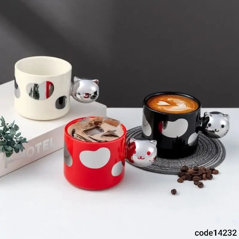 ماگ خارجی اکلینی دسته گربه
