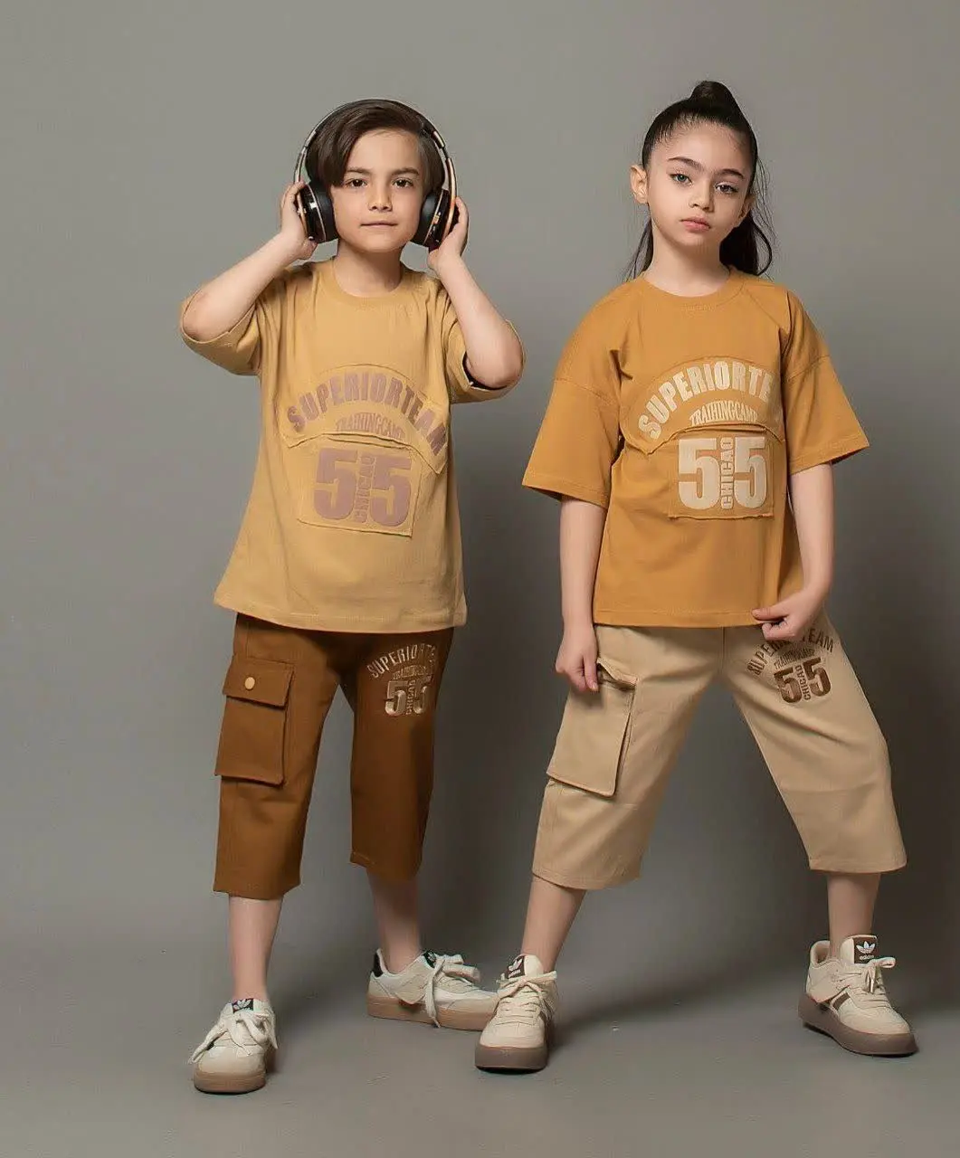 👫تیشرت و شلوارک کتان چاپ ۵۵👫
