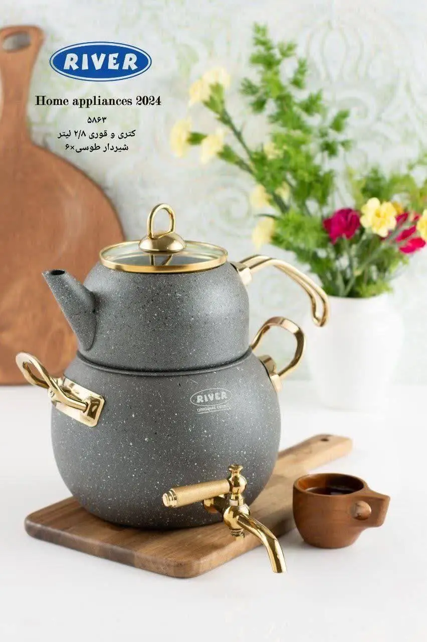 کتری قوری‌های شیردار گرانیتی 
