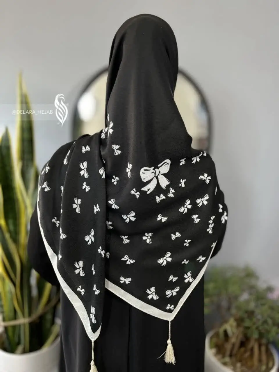🖤 #روسری مشکی #محرمی بسیار زیبا و جدید طرح حاشیه پاپیون🥰

