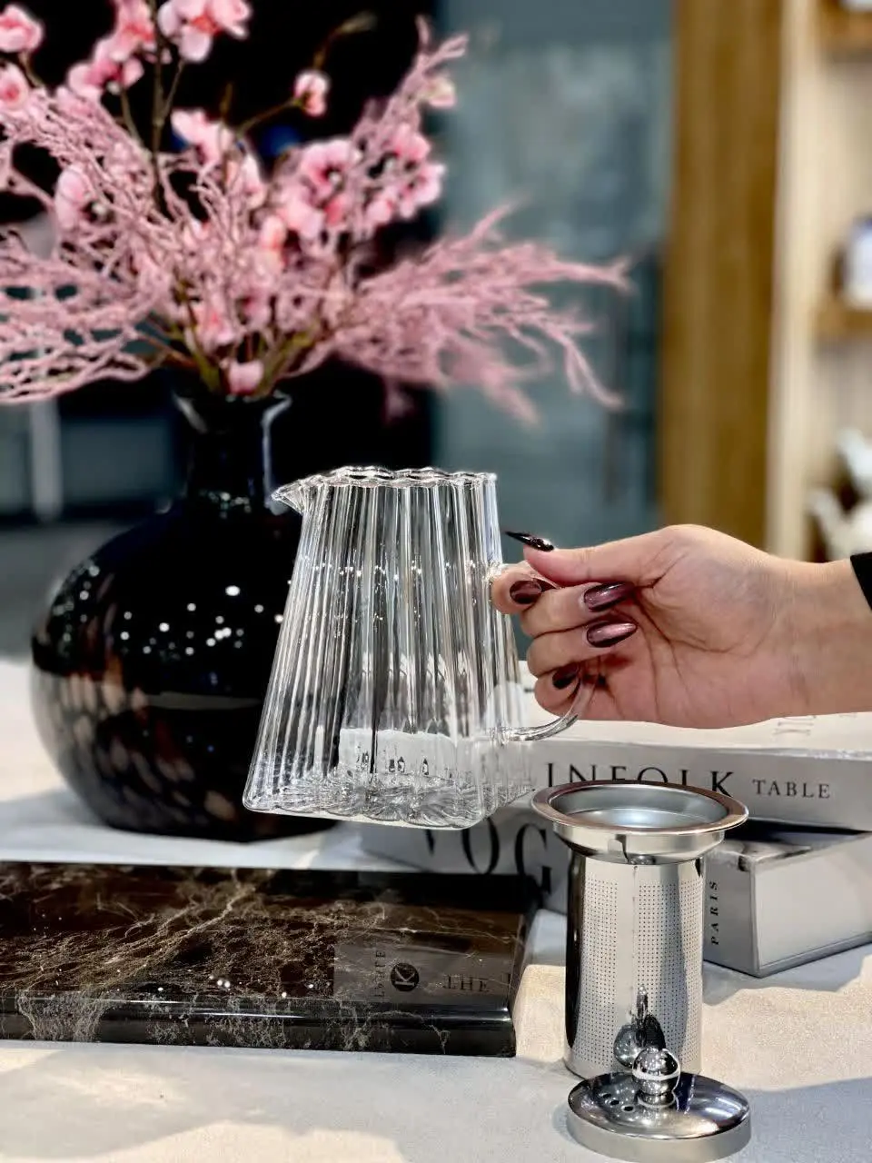 قوری پیرکس چهار ضلعی شعله م...