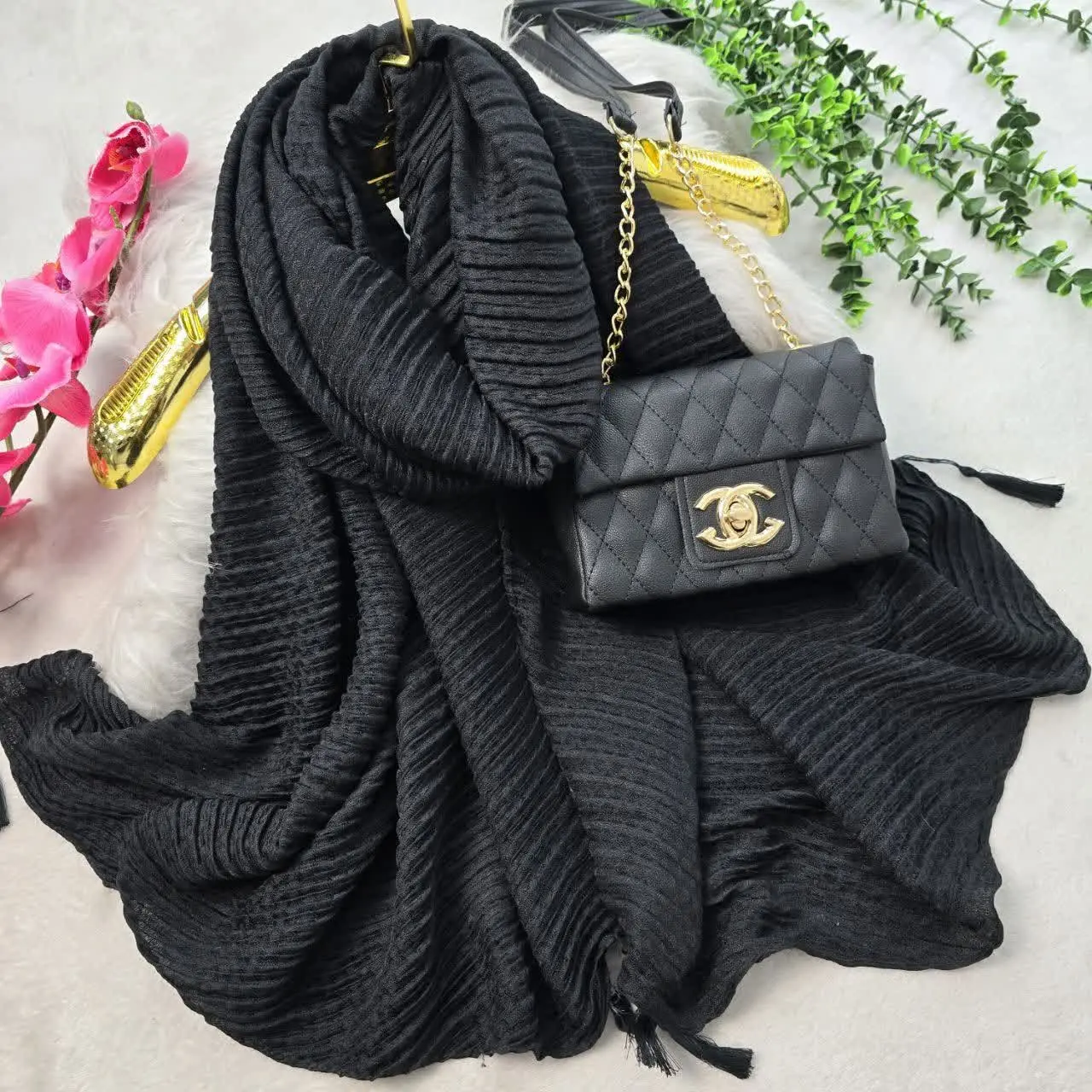 🌸 نام: ست کیف و شال مایسا
