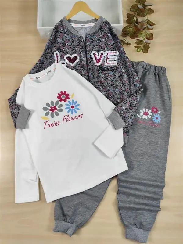 سه تیکه سویشرت شلوار گل گلی...