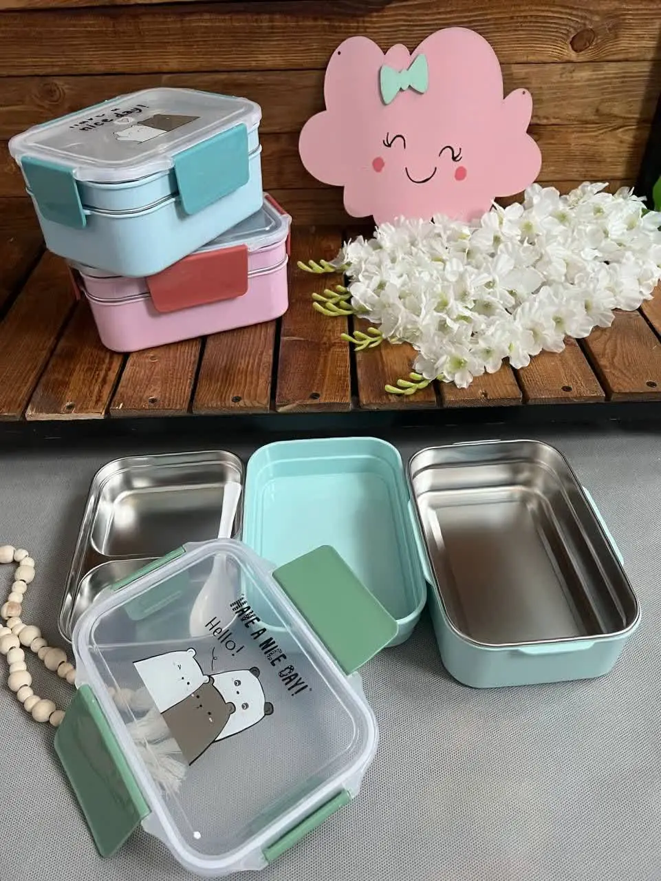 ظرف غذا دوطبقه خرسی 🐻🐻🐻
