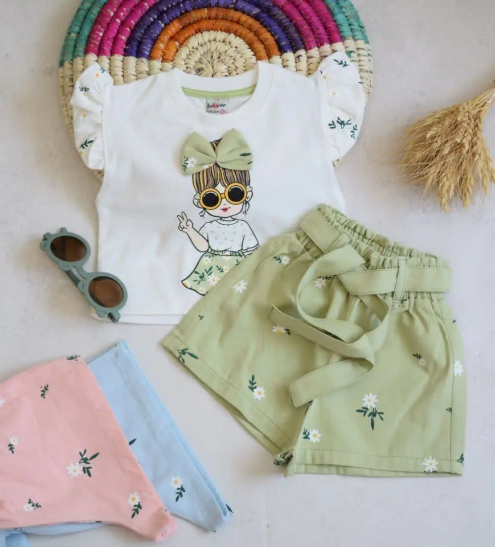 کراپ شورت کتان دخترپاپیونی 👧🏻🎀
