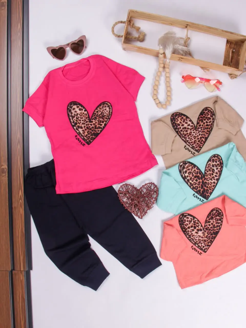 💢تیشرت شلوار قلب پلنگی💢
