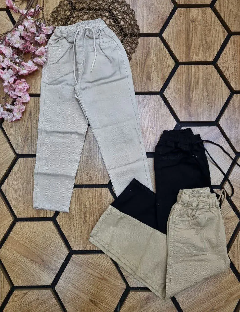 👖شلوارمام کتان دخترانه👩👦