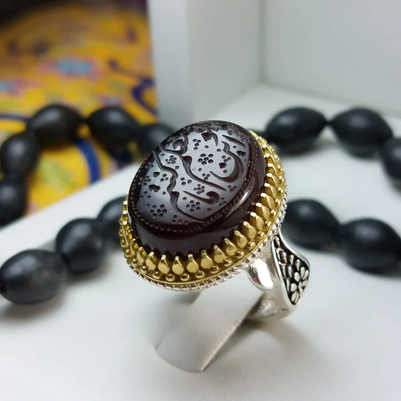 ✅انگشتر مردانه عقیق #سرخ_تیره
