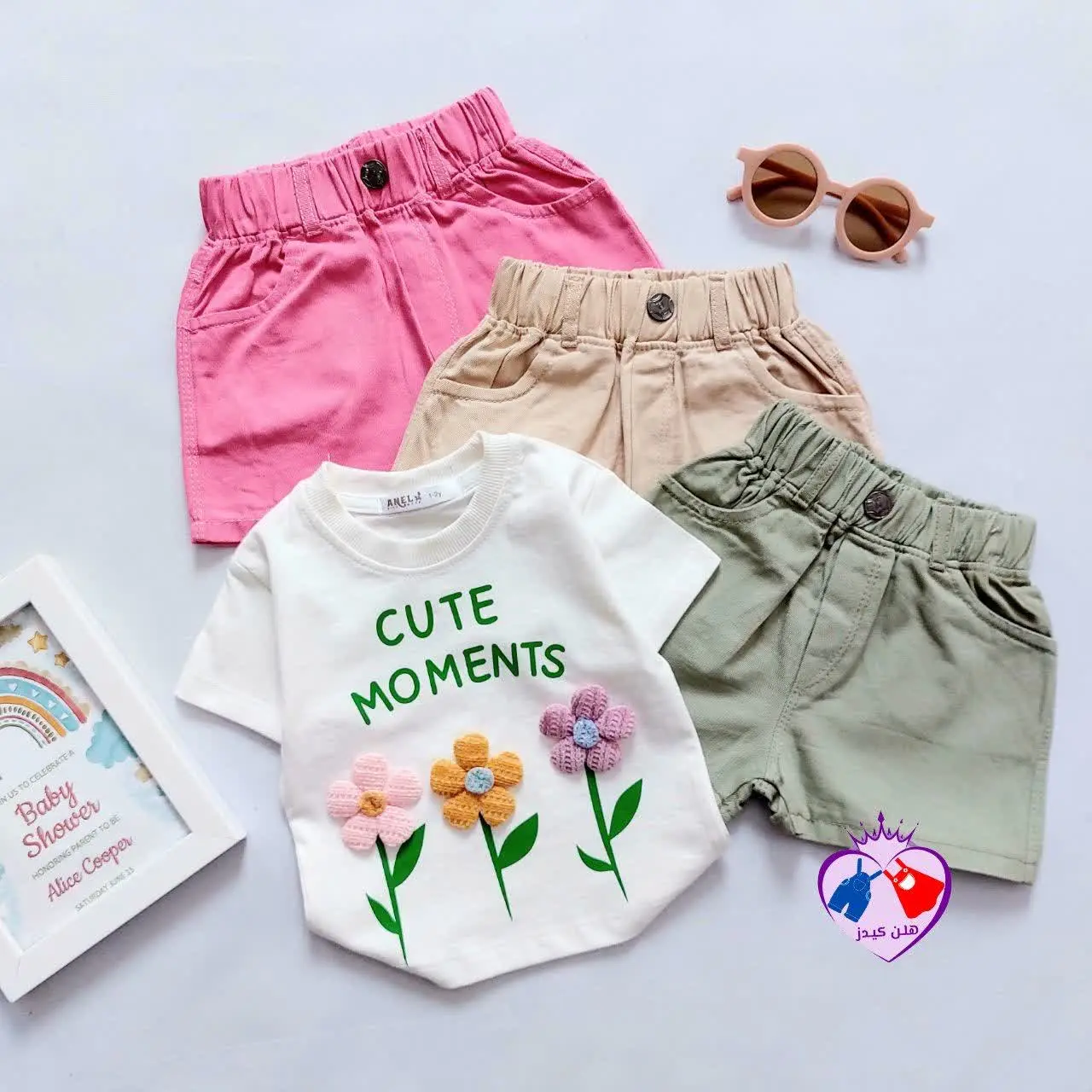 کراپ شورت کتان سه گل 😍
