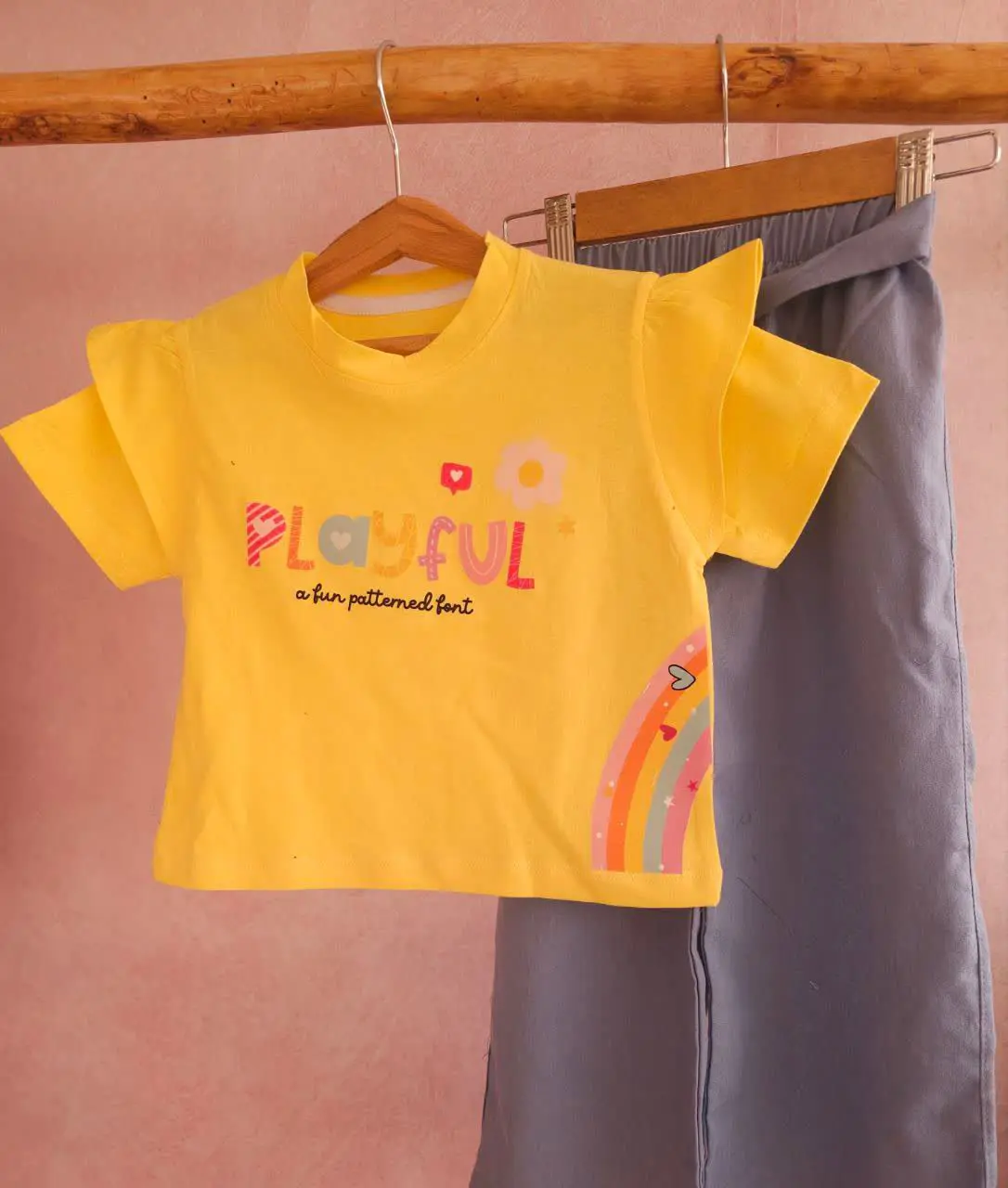 🔮ست کراپ شلوار بگ دخترانه playful🔮
