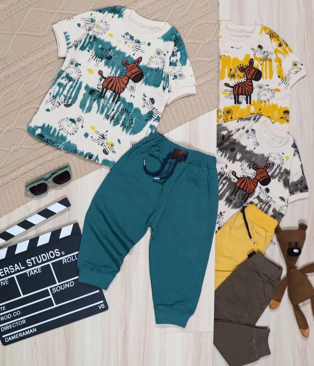 👫تیشرت و شلوار ماندانا گلدوزی گورخر👫
