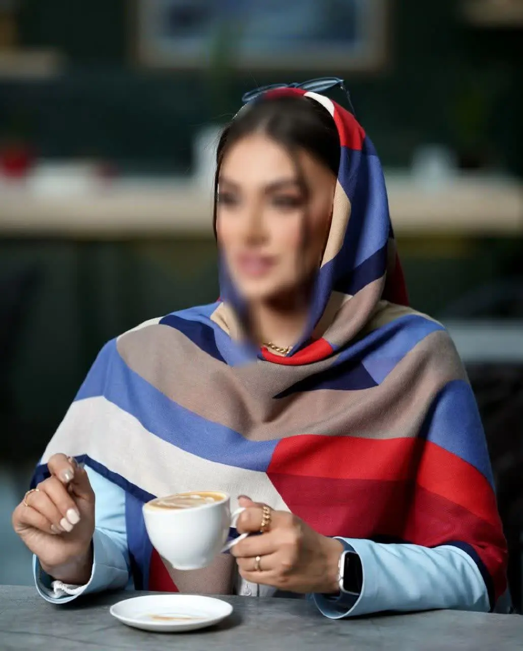 ☪️روسری نخ پنبه طرح آبرنگی
