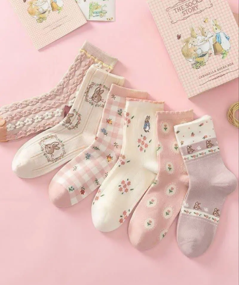 جوراب ساق بلند گل و خرگوش جذاب 😍
