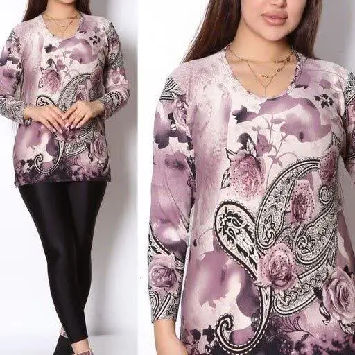 🌼بلوز نخی آستین بلند ترک مارک لامان LAMAN
