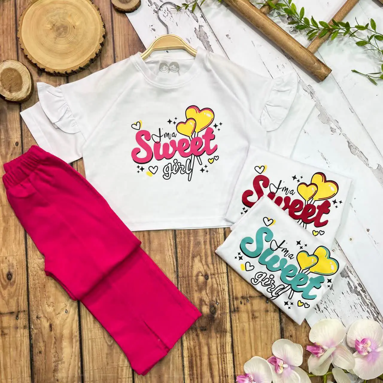 🌸ست کراپ شلوار sweet 🌸
