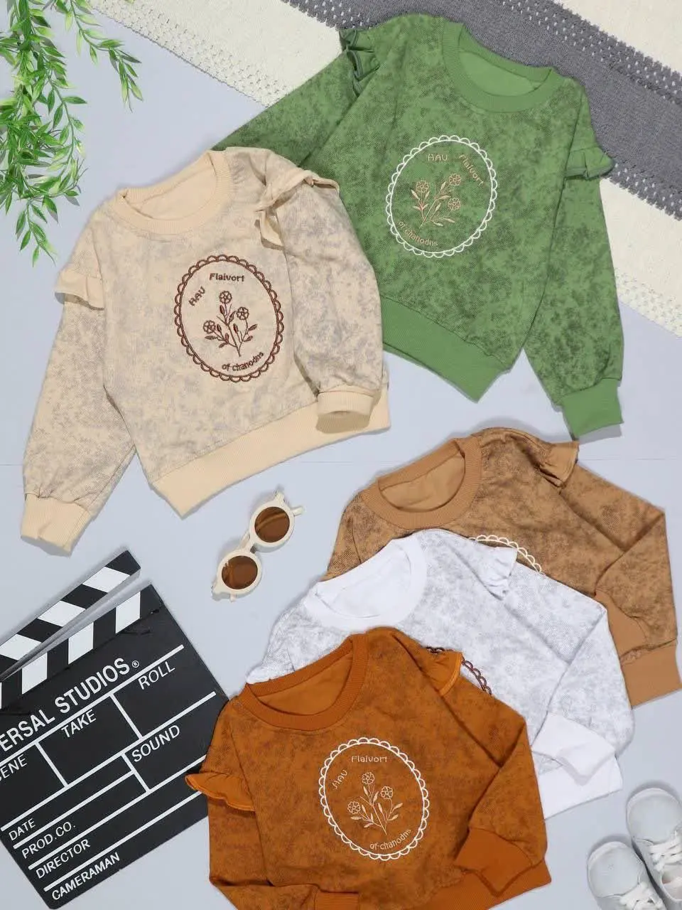 👫بلوز تک دخترانه گلدوزی سه...