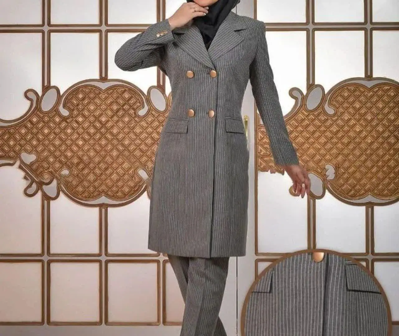 🖋نام: اداری راه راه یقه انگلیسی
