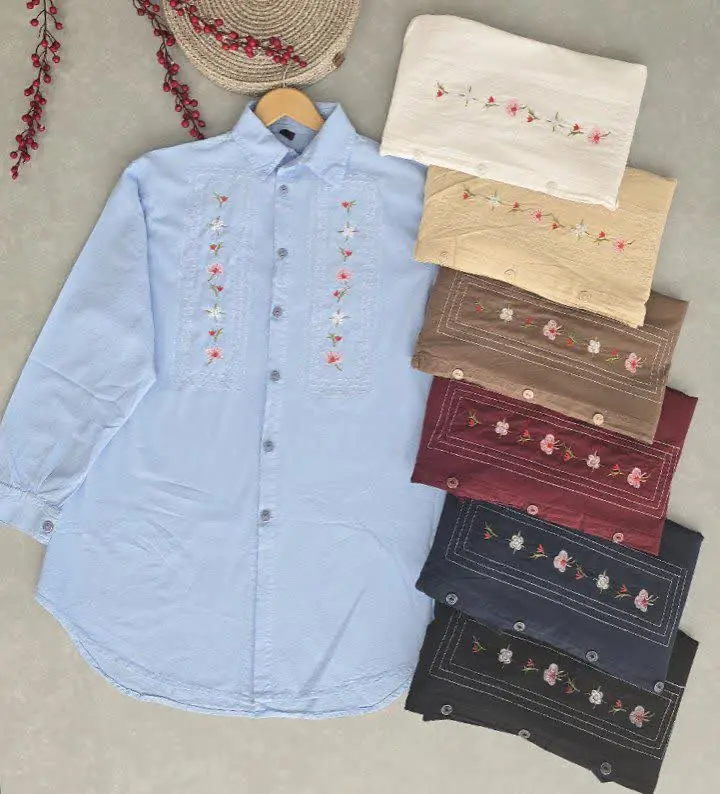 ✅شومیز گلدوزی مستطیل، جنس ل...