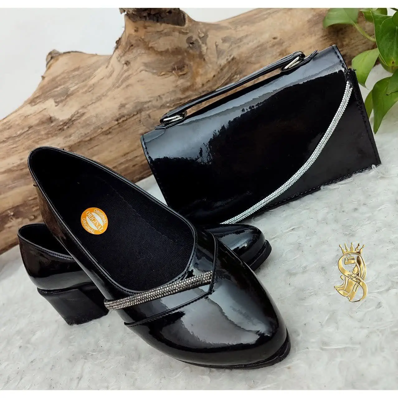 نام: 👠👛 ست کیف و کفش مدل ورنی نگینی 😍
