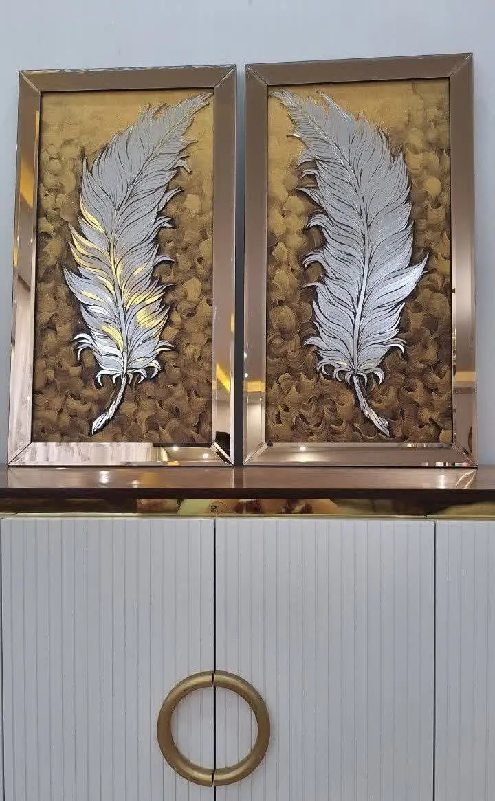 تابلوهای آینه کاری طرح پر 💫
