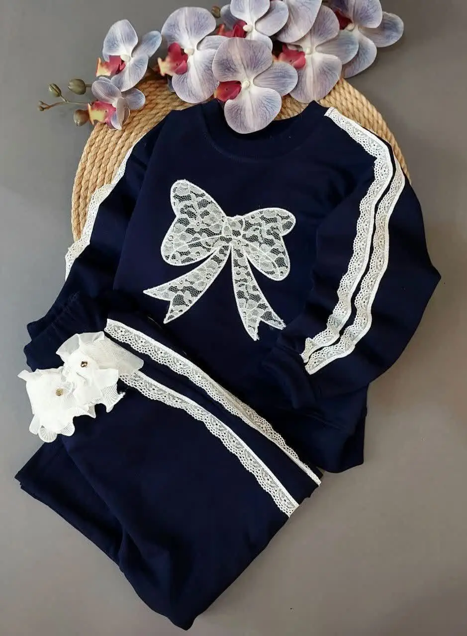 ست دخترانه پاپیون گیپوری✌️