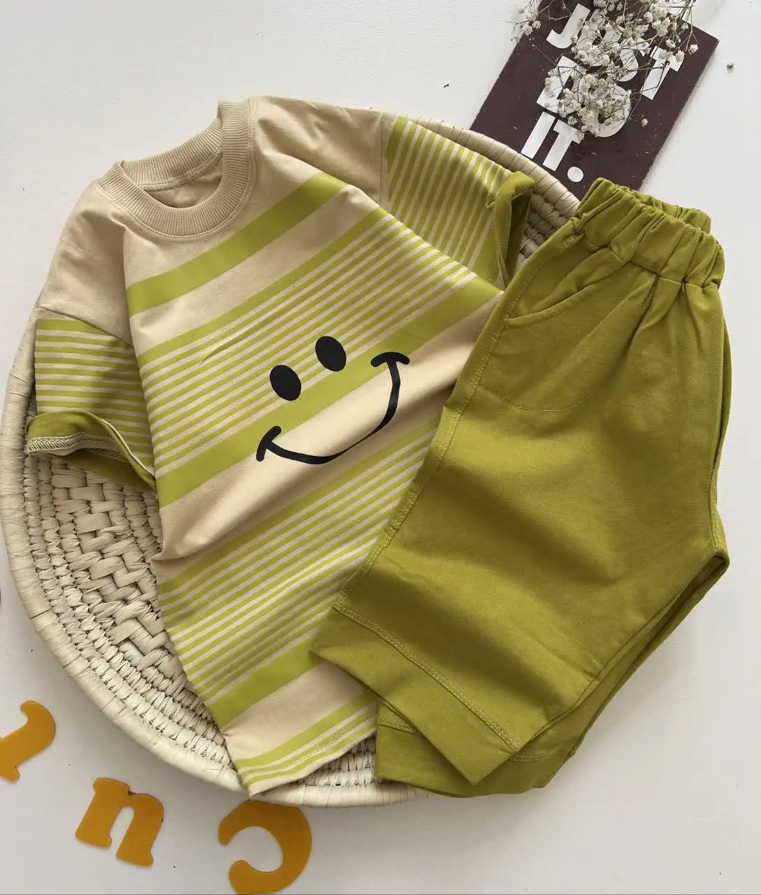 🔮تیشرت شلوارک اسپرت طرح لبخند🔮
