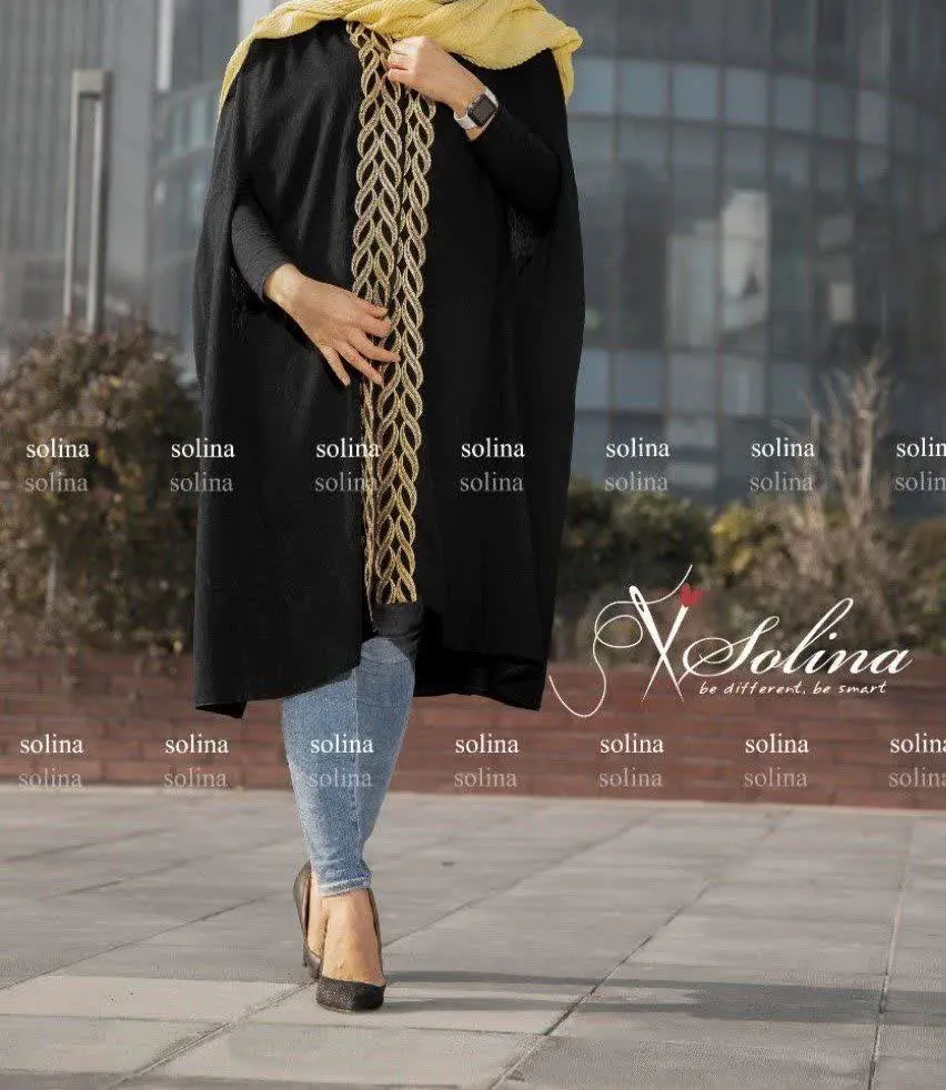 💫 شنل مشکی خرجکار دار
