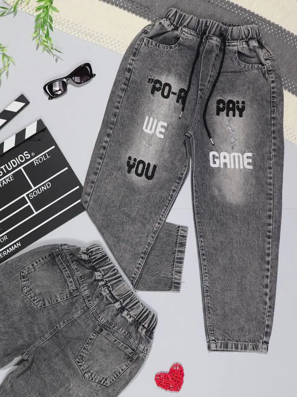 👫شلوار جین پسرانه مام زغالی...