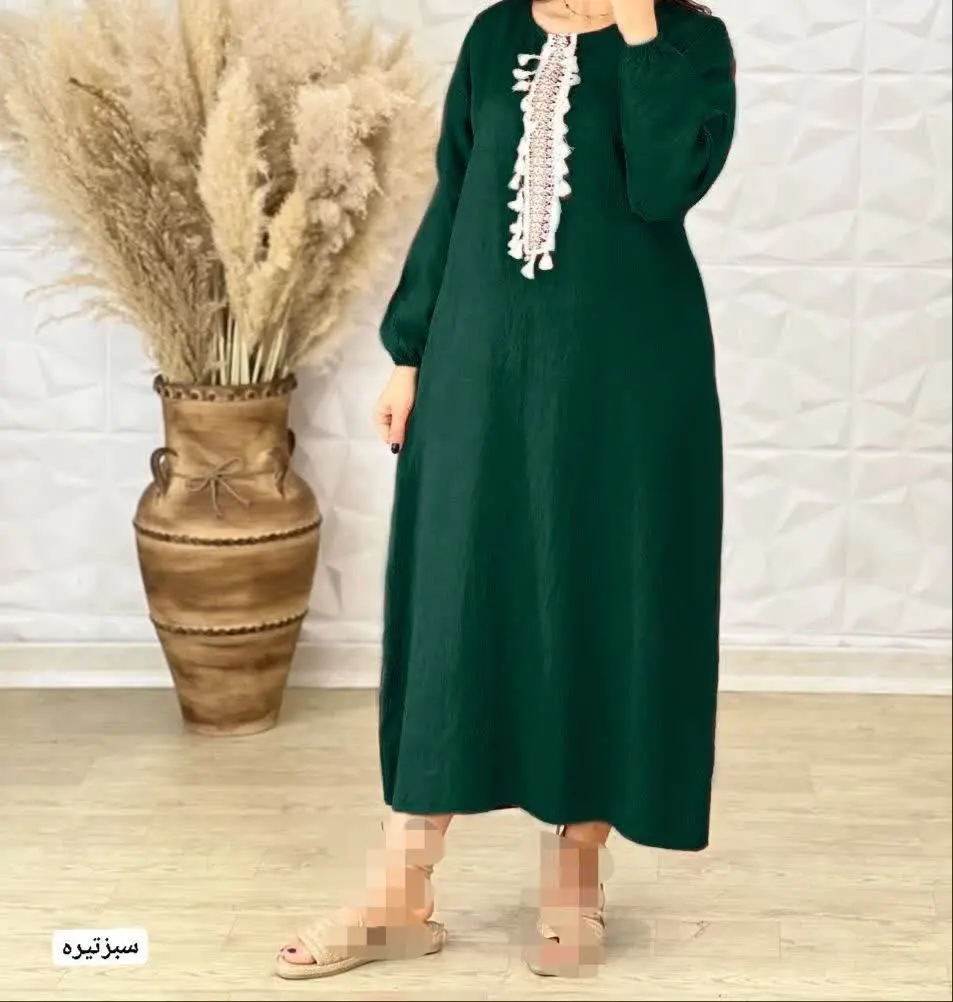 🌙نام: مانتو بلند یقه سنتی کنفی
