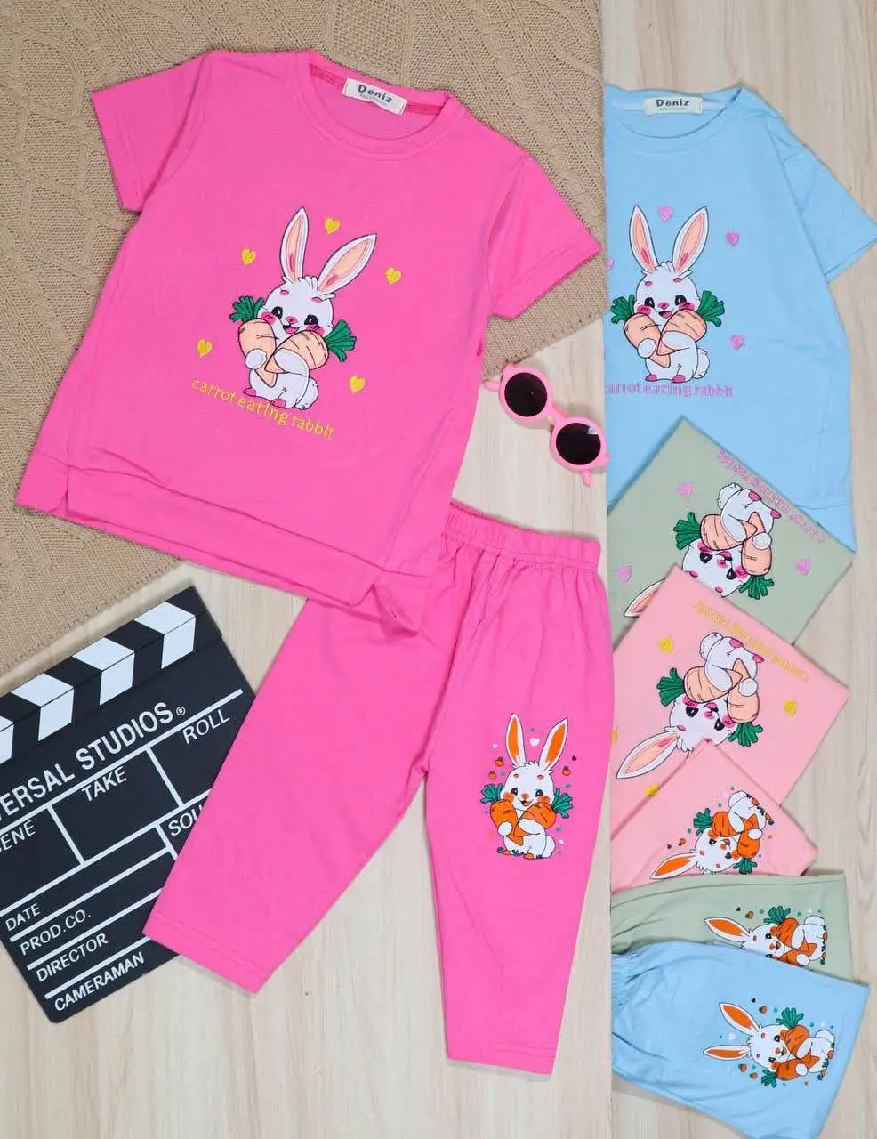 👫تیشرت و ساپورت گلدوزی خرگوش و هویچ 👫
