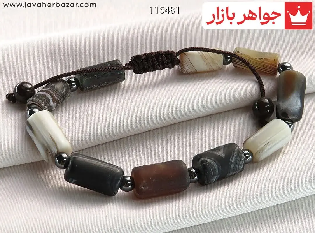 دستبند سنگی عقیق سلیمانی ما...