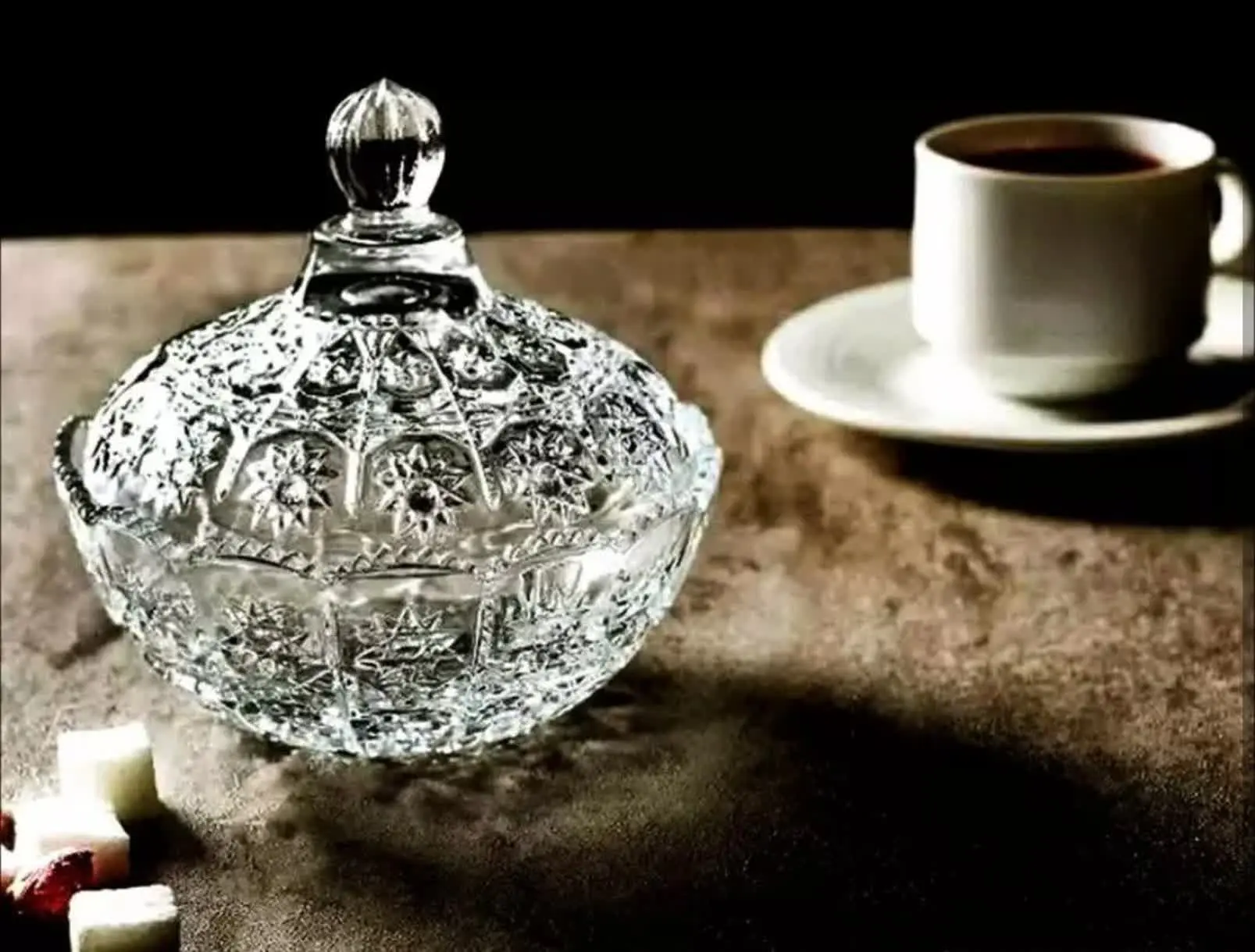 قندان شفاف بلور فوجین
