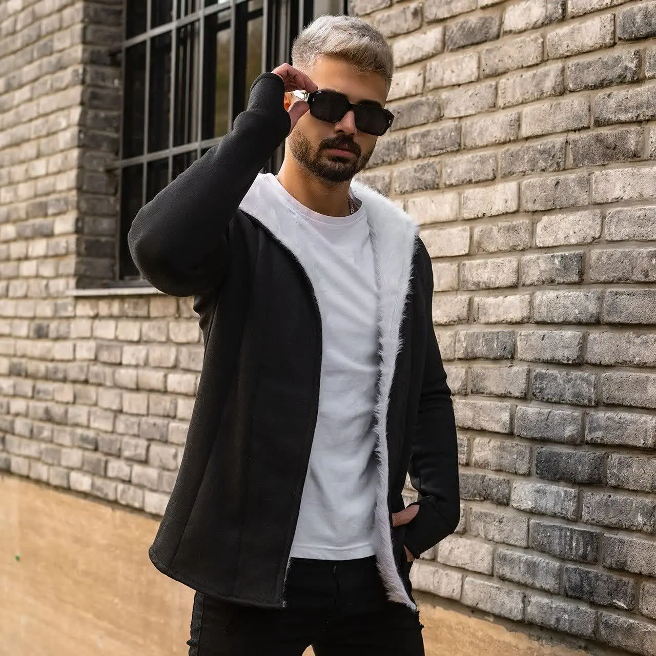 🏆شنل خز سفید مردانه مدل venit ویژه
