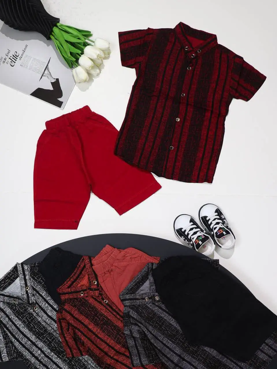 👕 پیراهن شلوارک کتان پسرانه 🌱