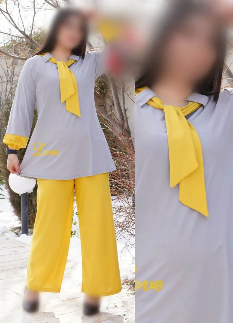 🖋نام: ست #تونیک_شلوار کراواتی love 
