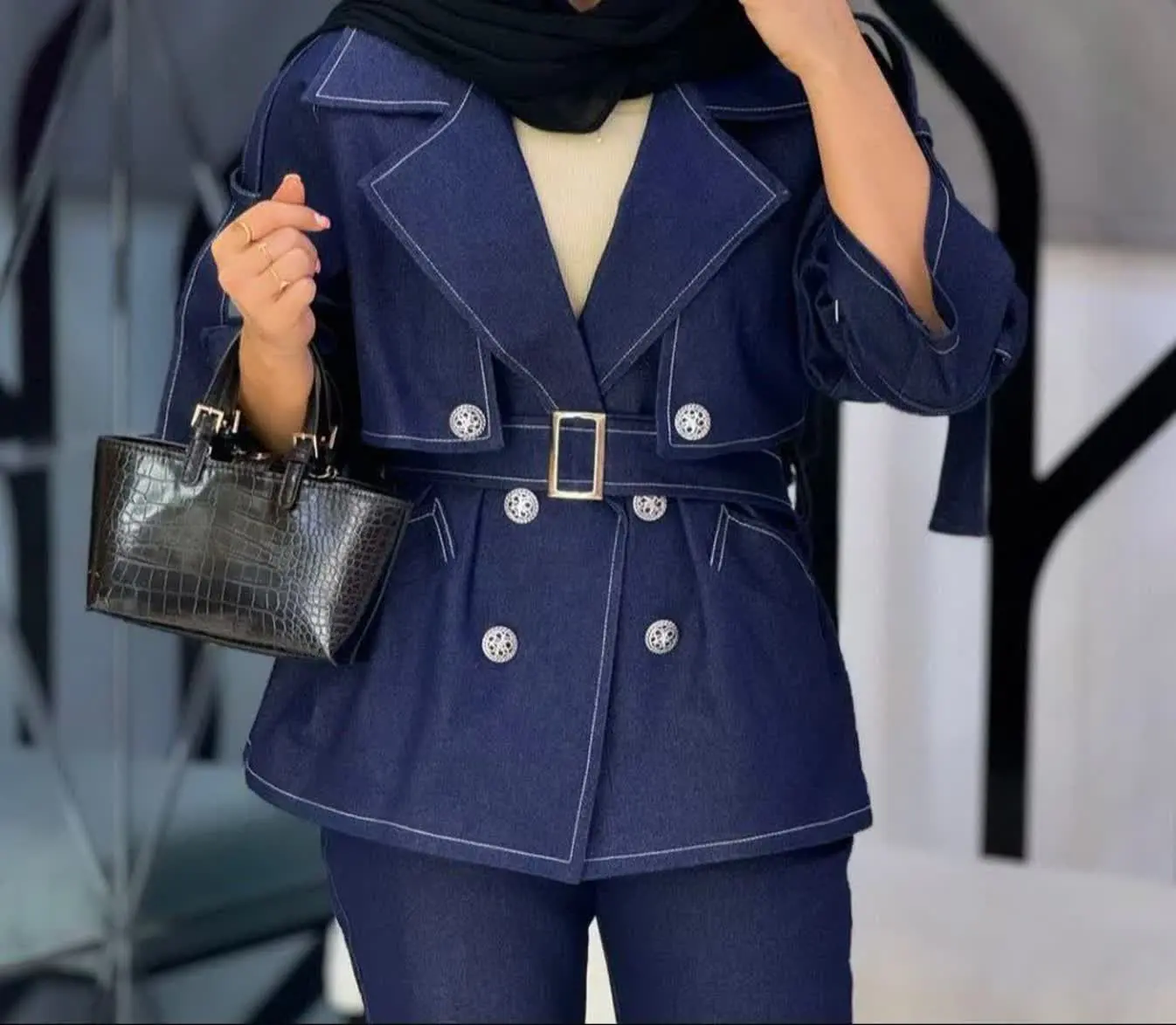 کت کوتاه و شلوار طرح جین روشا