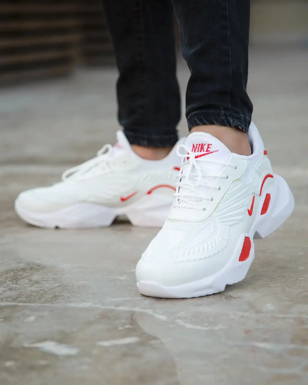 🔹کفش مردانه galaxy (سفید قرمز) 
