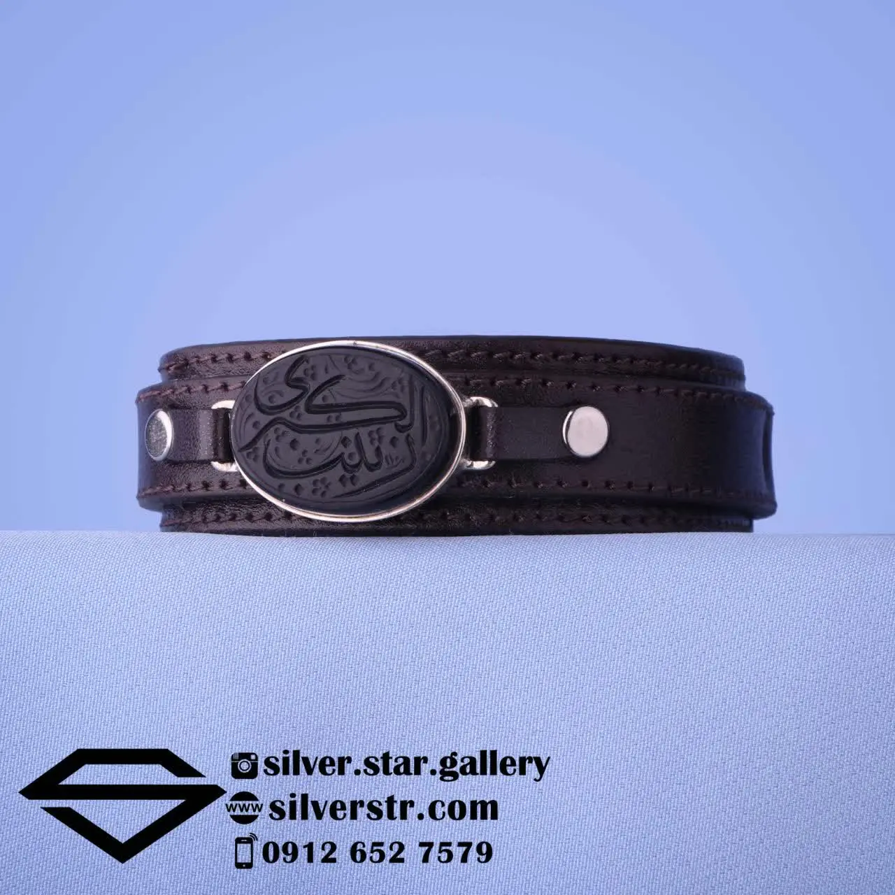 🖤 دستبند مردانه عقیق مشکی خ...