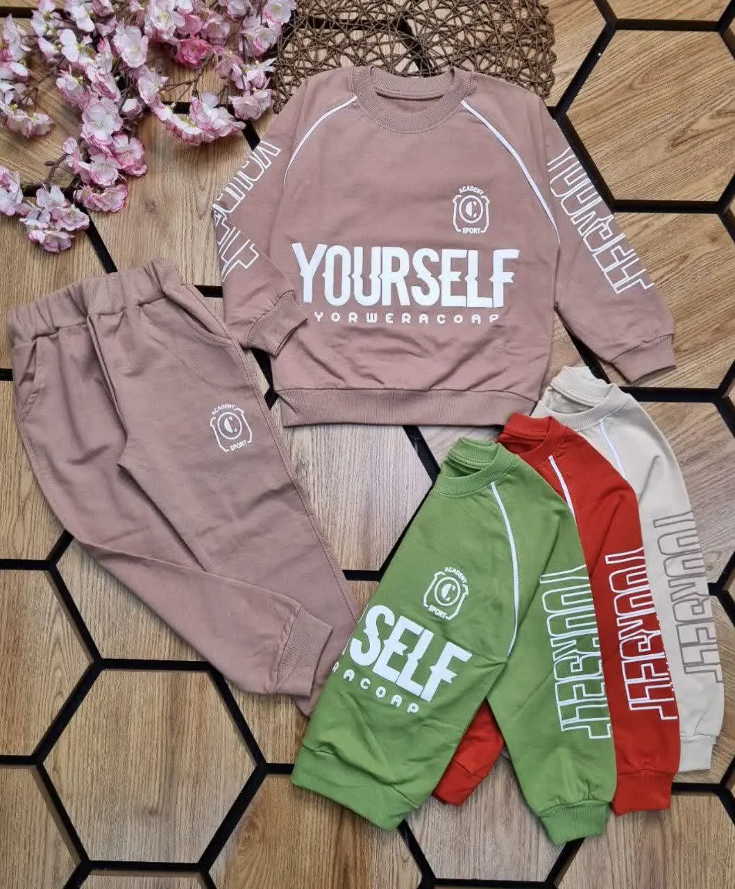 🍀بلوز شلوار مغزی دوزی پسرانه🧑