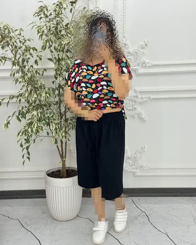 🧵🪡کراپ شلوارک نخی و ابروبادی 
