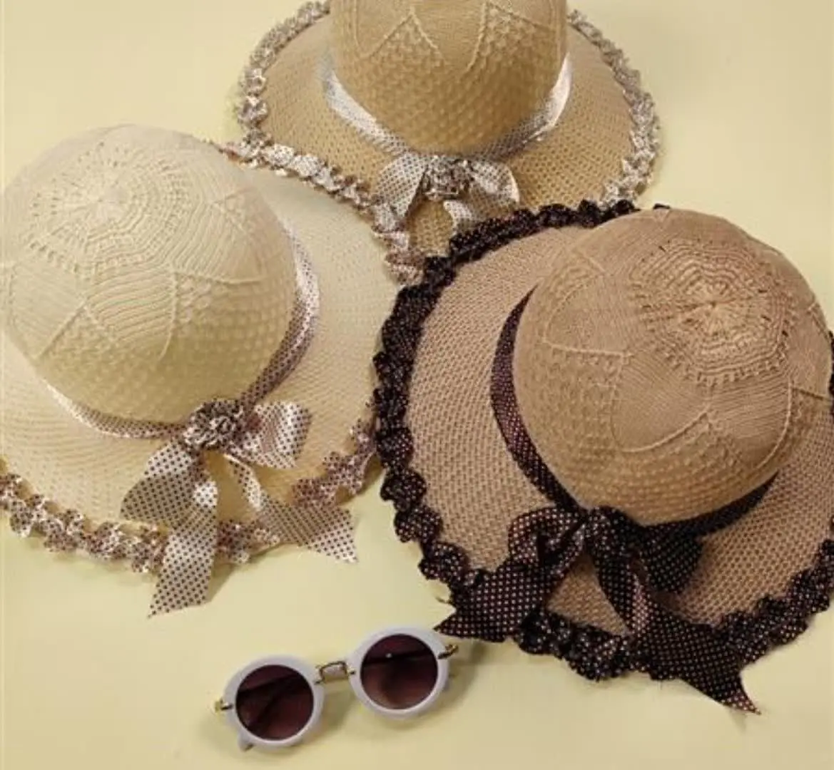 کلاه کنفی روبان دار
