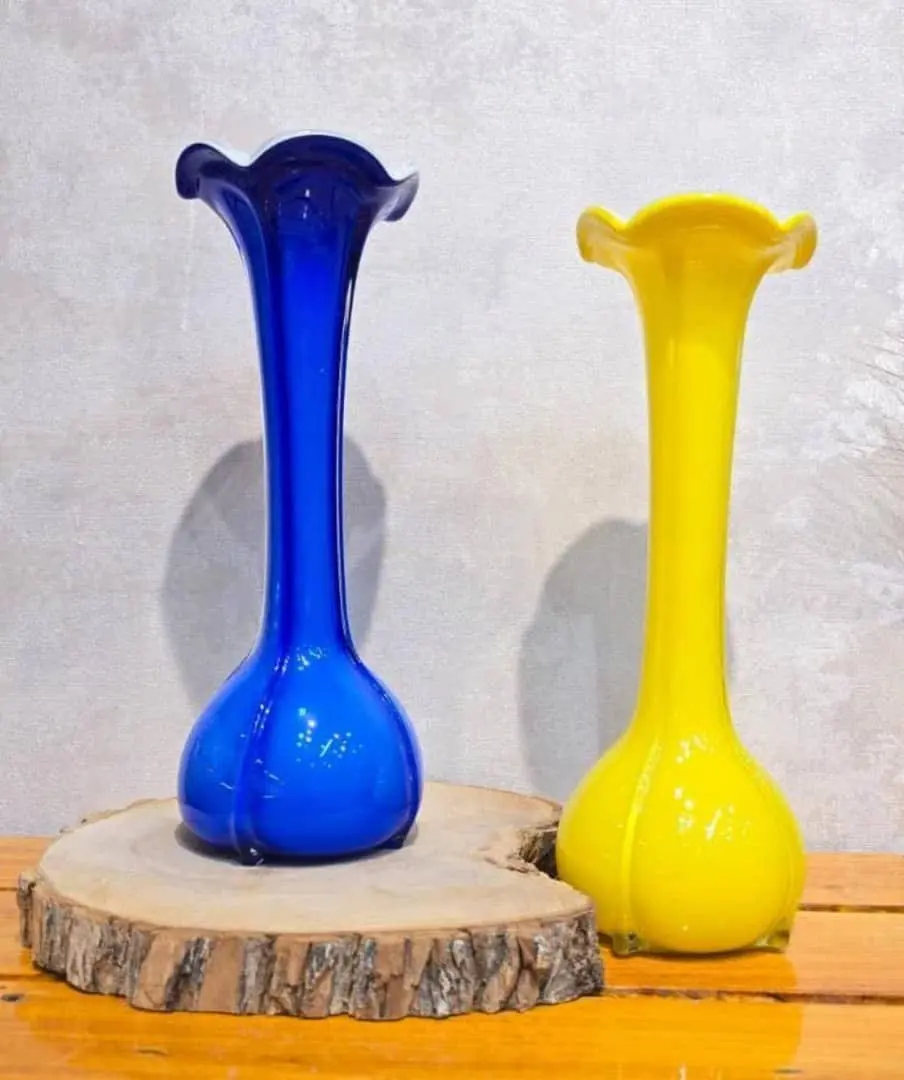 یک جفت گلدان دو پوست نیلوفری