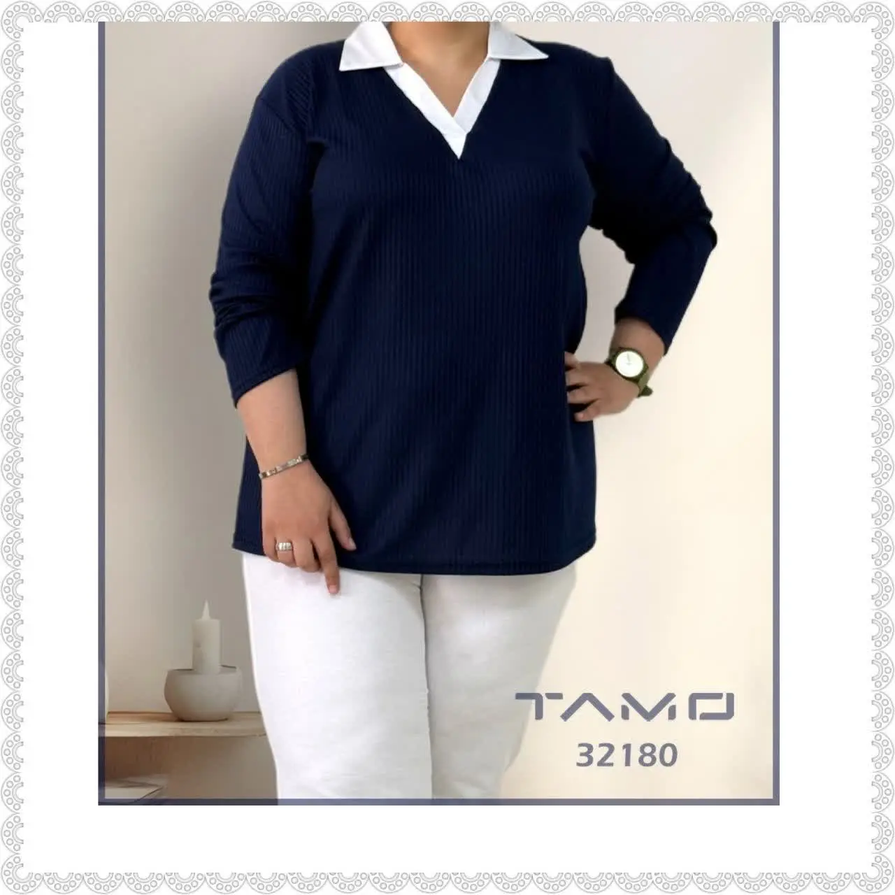 🔸 بلوز یقه مردانه آکاردئونی
