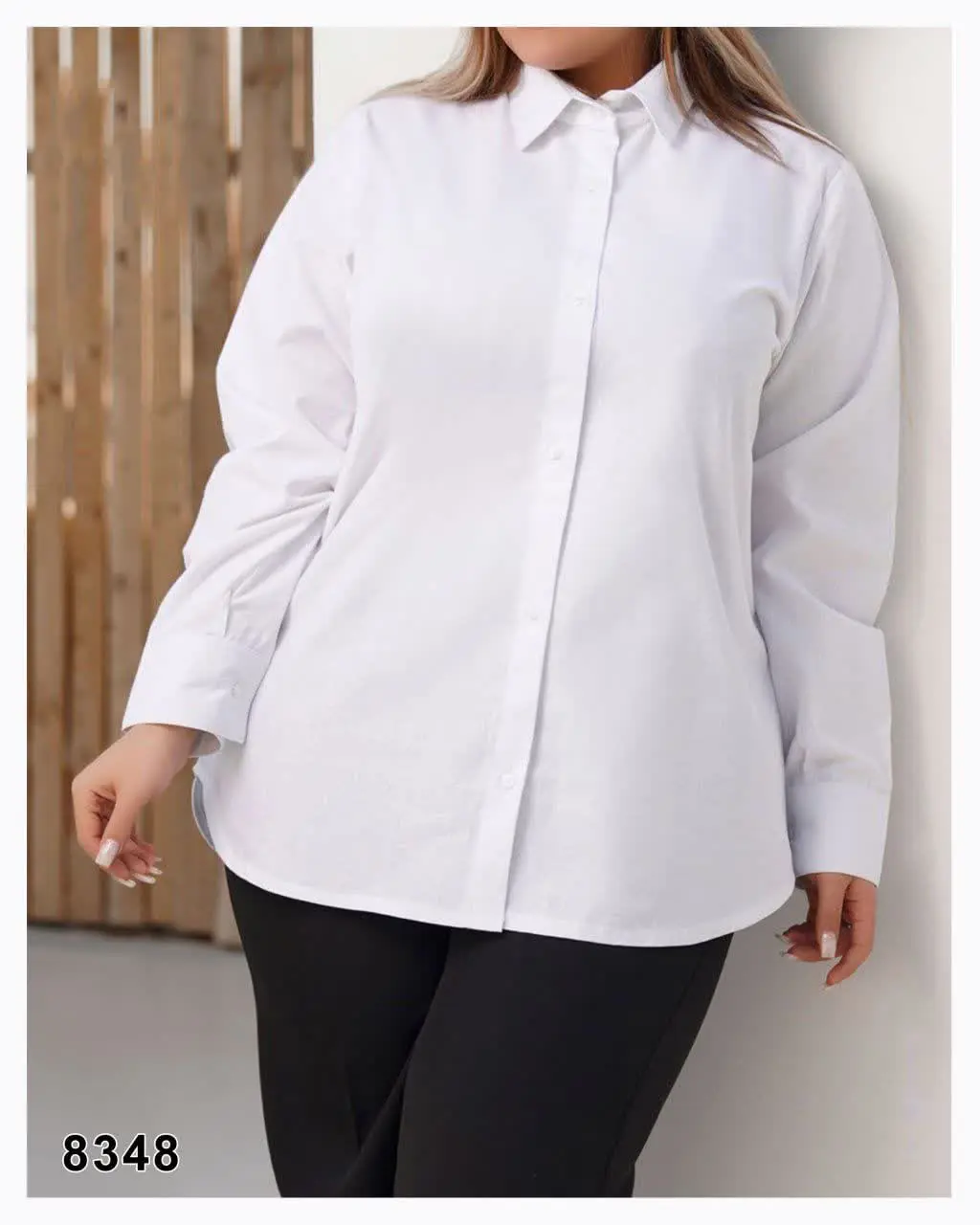 شومیز یقه کلاسیک سرآستین دکمه 
