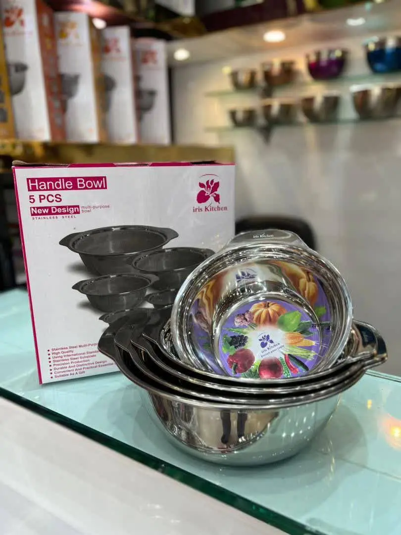 💥لگن و آبکش استیل ۵پارچه
