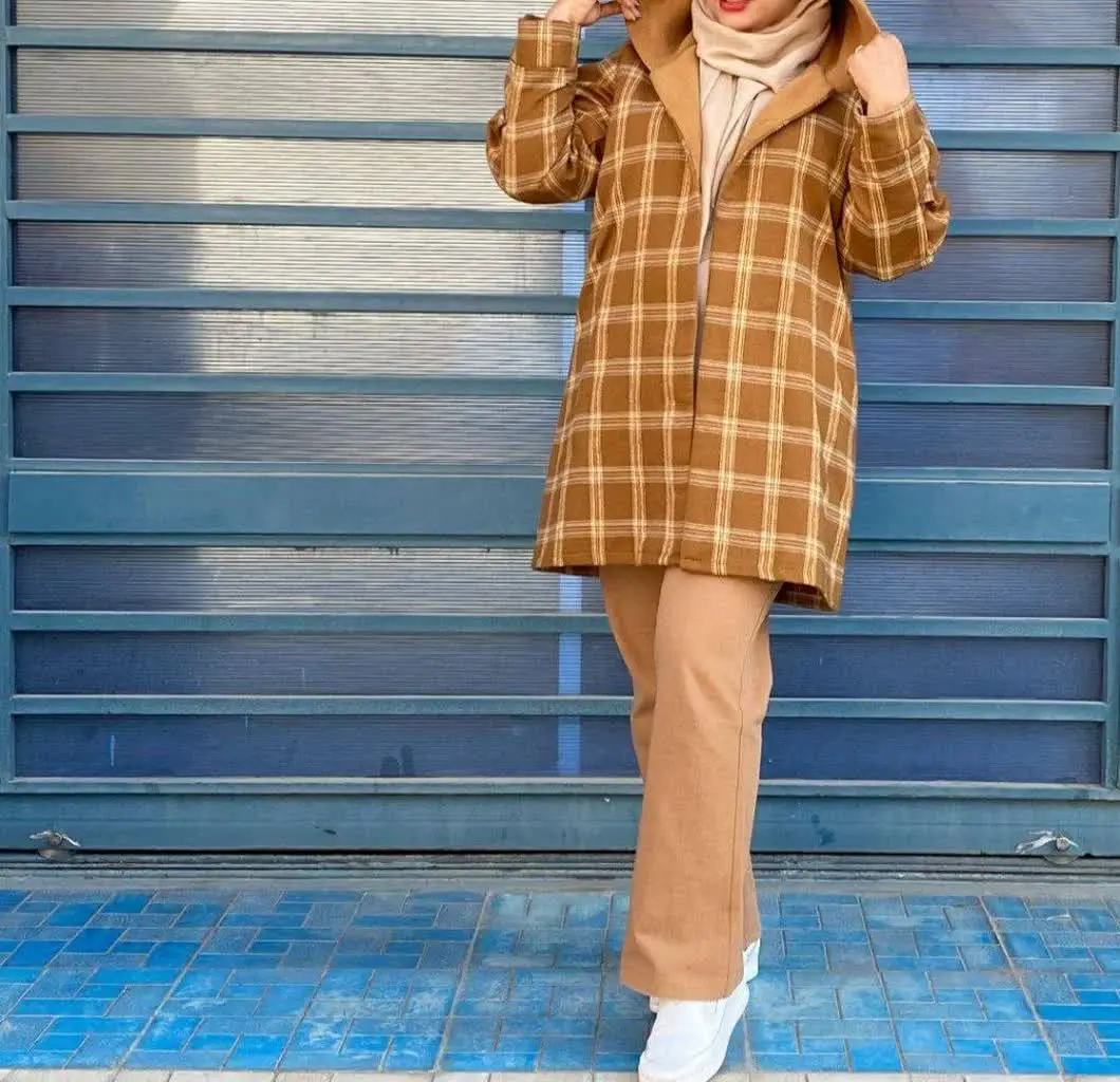 پالتو کلاه دار مدل گیسوم (ط...